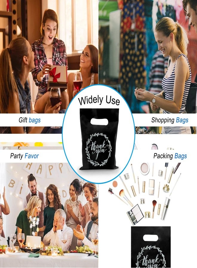 TOSPARTY أكياس هدايا بلاستيكية سوداء من TOSPARTY، 100 قطعة، مناسبة لحفلات أعياد الميلاد وحفلات الزفاف وأعياد الميلاد وحفلات التقاعد. - Image 5
