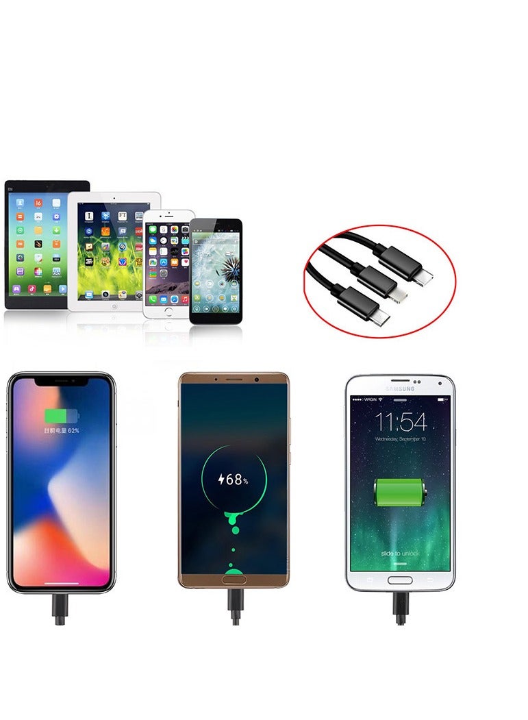 Quick Charge Car Charger,  Car Charger 3 in 1 Fast Charging Cord for iPhone  Samsung  , iPad,for Most Cars (Black) - Image 4