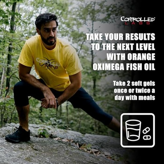 CONTROLLED LABS Orange Oximega Fish Oil Supplement 120 Softgels, EPA and DHA, 2000mg Omega- 3 Fatty Acids, Citrus-Flavor, Burpless Softgels - Image 4