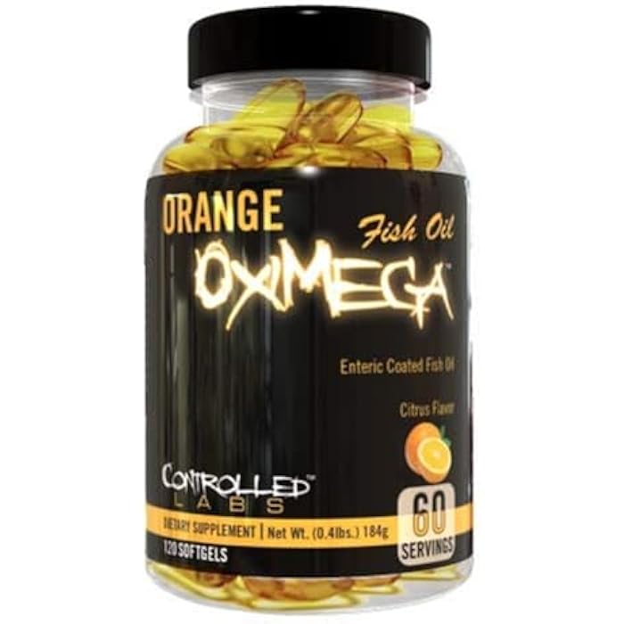 CONTROLLED LABS Orange Oximega Fish Oil Supplement 120 Softgels, EPA and DHA, 2000mg Omega- 3 Fatty Acids, Citrus-Flavor, Burpless Softgels - Image 1