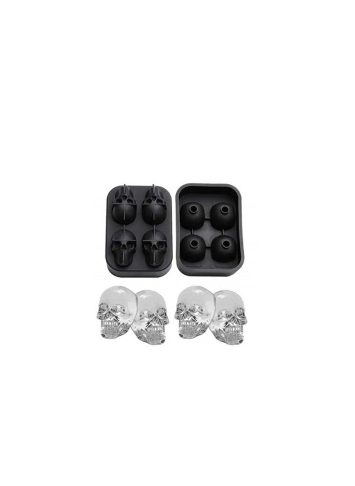 Cool Baby Silicone Skull Ice Box Diy Personality Home Bar Ice Lattice Ball Ice Mold Skull Model Ice Tray 4 Cup Glass Shape  - Image 4