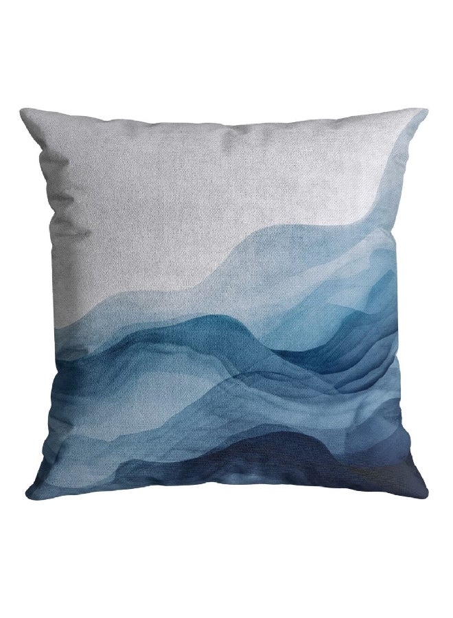 Belchior Velveteen Wave Design Decorative Cushion Blue and White 43 x 43 cm 475799 - Image 1