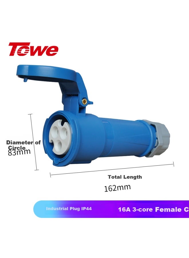 Towe Ips-s316 16a Industrial Connector/aircraft Plug And Socket Industrial Coupler, Waterproof And Dustproof 3-pin Female Connector - Image 1