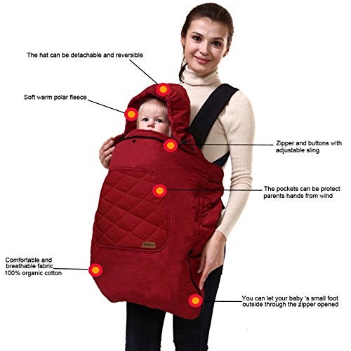 Bebear Bebamour Baby Carrier Winter Cover Universal Hoodie All Season Carrier Cover for Baby Carrier (Dark Grey) - Image 4
