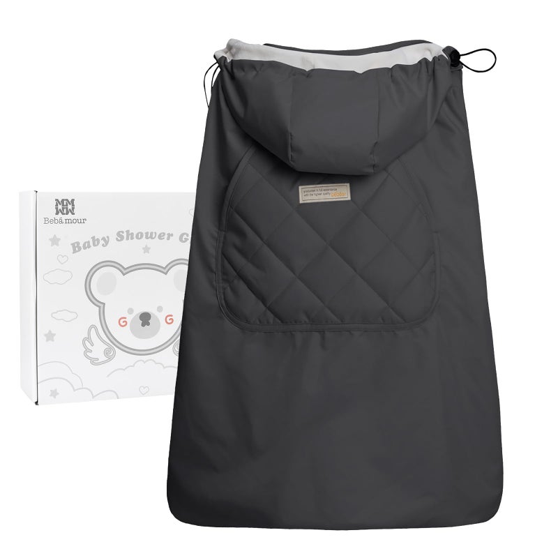 Bebear Bebamour Baby Carrier Winter Cover Universal Hoodie All Season Carrier Cover for Baby Carrier (Dark Grey) - Image 1