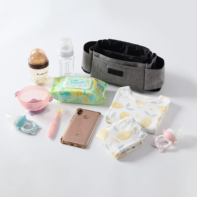 Parlberd Stroller Organizer Bag with Insulated Bottle Holders - Large Hanging Diaper Bag with Multiple Pockets, Cute Pattern, Large Capacity Water-Resistant Polyester Fabric for Baby - Image 4