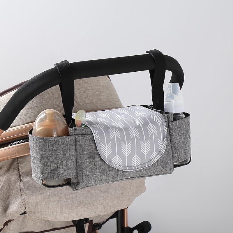 Parlberd Stroller Organizer Bag with Insulated Bottle Holders - Large Hanging Diaper Bag with Multiple Pockets, Cute Pattern, Large Capacity Water-Resistant Polyester Fabric for Baby - Image 3