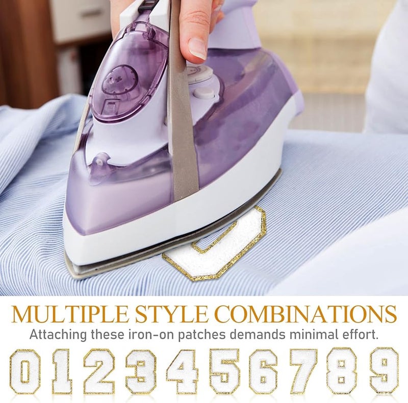 Iron Number Patches Embroidered Applique 20pcs White Towel Stitch DIY Repair - Image 4