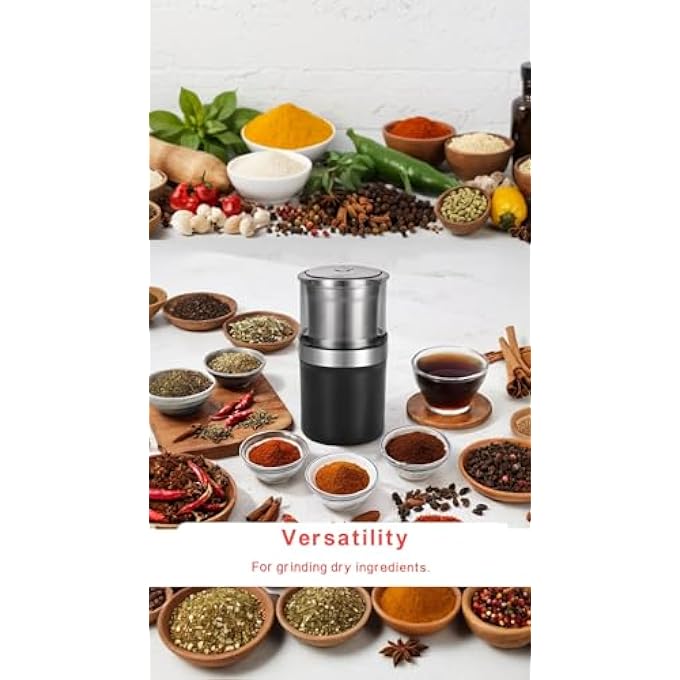 Honwor Electric Coffee  Spice Grinder  Fast Grinding Largecapacity Stainless Steel Blades Easy To Clean Versatile For Dry  Wet Ingredients - Image 5