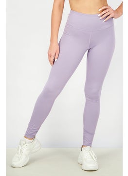Tchibo Women Sportswear Fit Plain Training Leggings, Lilac  - Image 1