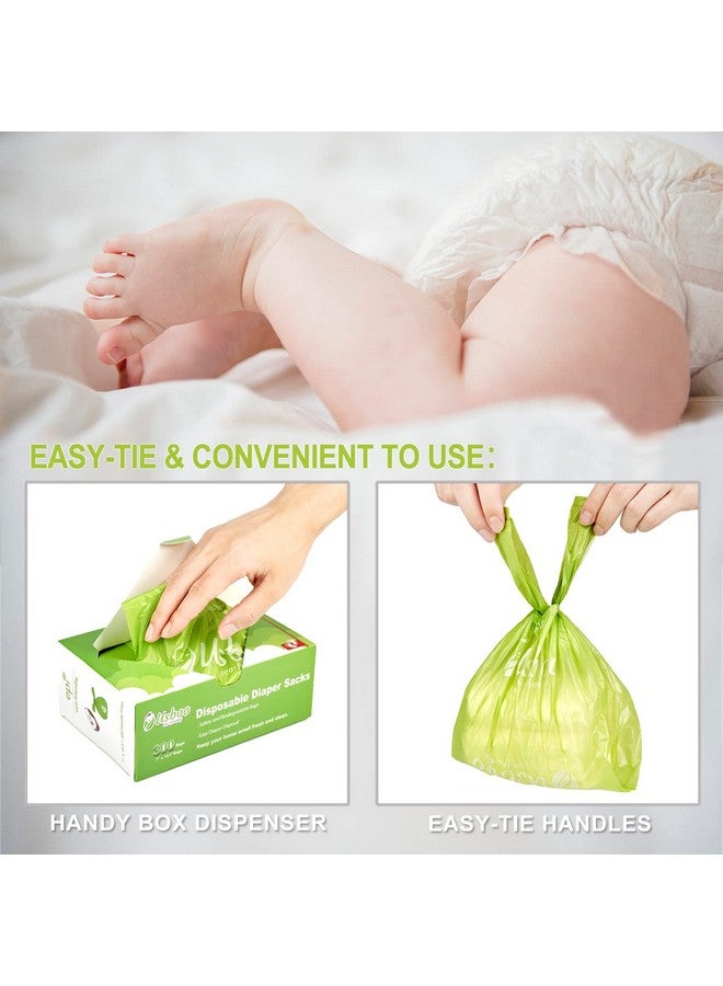 USBOO Baby Disposable Diaper Bags,300 Count Oxo-Biodegradable Diaper Sacks,Easy-Tie Handles,Diaper Disposal or Pet Waste Bags, Unscented - Image 4