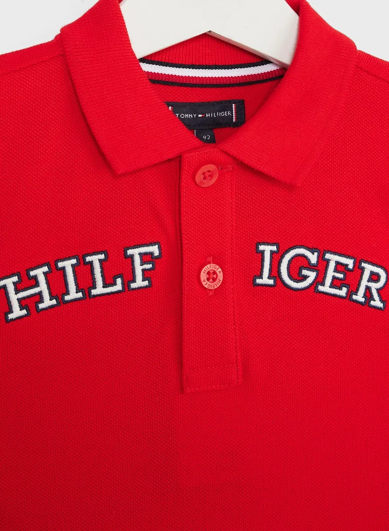 TOMMY HILFIGER Kids Logo Print Polo