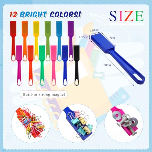 Sanwuta 12 Pcak Colors Magnetic Bingo Wands 350 Metal Translucent Chips Easy to Pick up Magnetic Bingo Chips Stem Kits for Science Learning Counting Family Game Night Activities Cute Color - Image 5