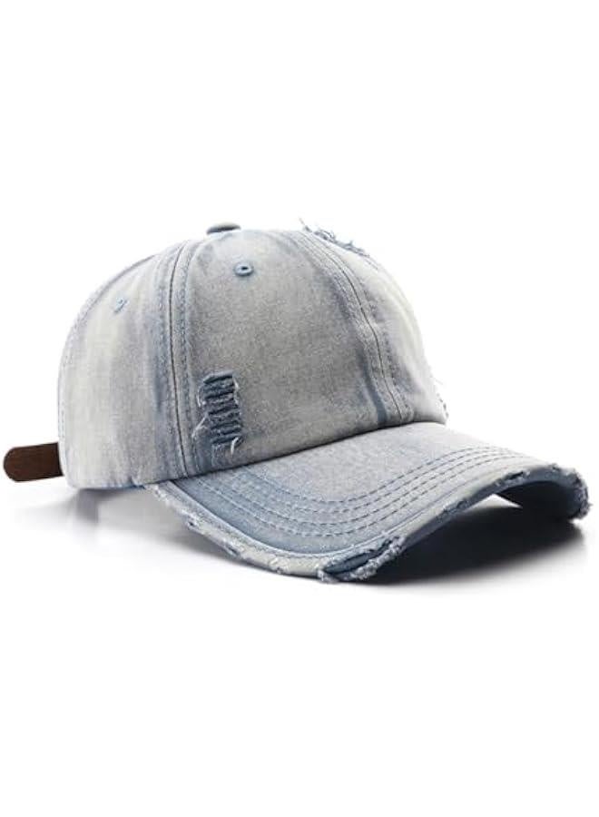 Washed Distressed Vintage Baseball Cap Unconstructed Cotton Dad Hat Trendy Trucker Hat for Womens Mens Headwear - Image 1