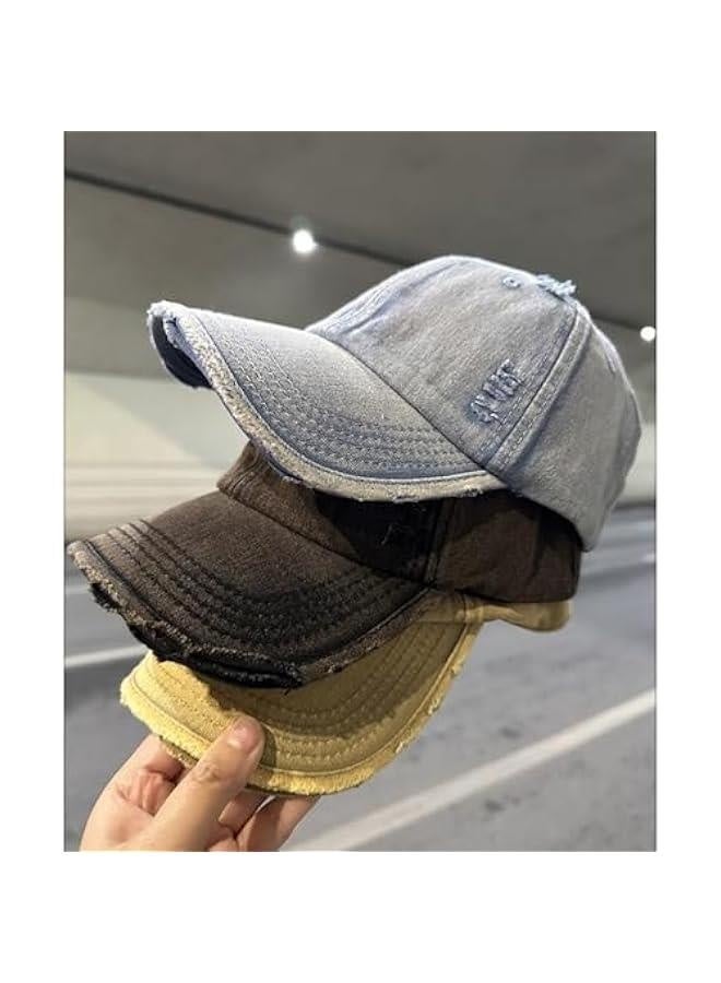 Washed Distressed Vintage Baseball Cap Unconstructed Cotton Dad Hat Trendy Trucker Hat for Womens Mens Headwear - Image 3