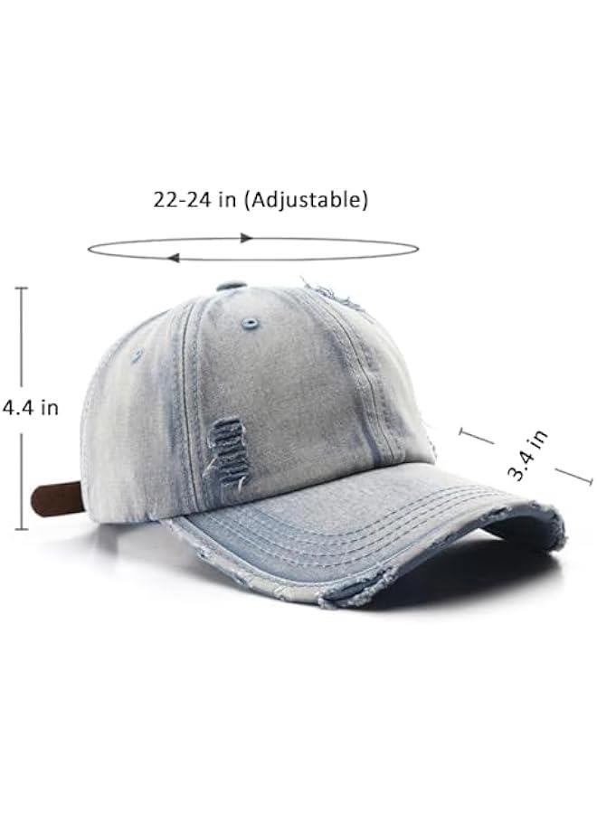 Washed Distressed Vintage Baseball Cap Unconstructed Cotton Dad Hat Trendy Trucker Hat for Womens Mens Headwear - Image 4