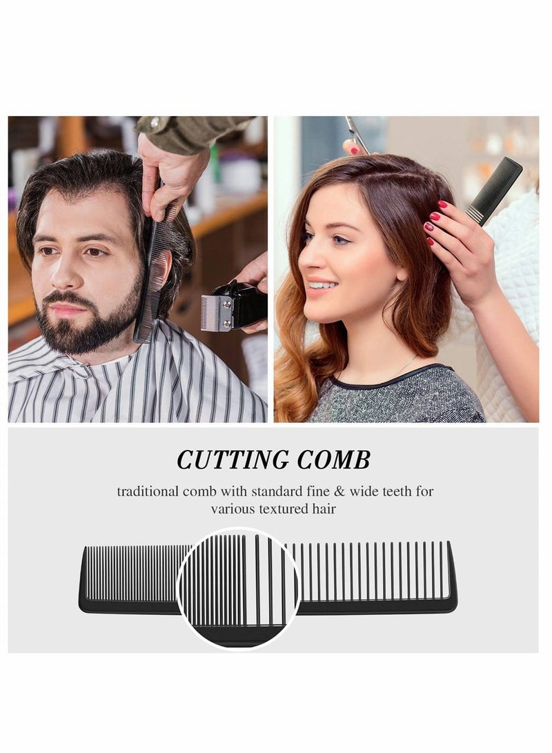 SYOSI 3 Pieces Barberology Comb Set Clipper Flattop Barber Comb Taper Combs and Heat-Resistant Fiber Cutting Comb for Men Women for Clipper-cuts and Flattops (Black) - Image 5