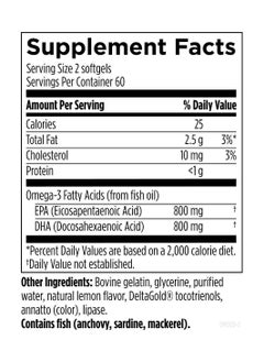 designs for health OmegAvail Hi-Po - TG (Triglyceride) Omega-3 Fish Oil Supplement, 1500mg EPA/DHA per Serving with Lemon + Vitamin E to Minimize Fishy Taste (120 Softgels)  - Image 2