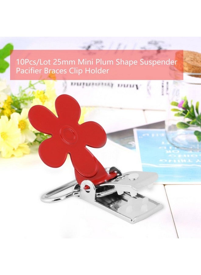 Hilitand Hilitand Mini Plum Shape Suspender Clips, Mixed Color Suspender Snaps, DIY Clothes Accessories, for Making Pacifier Holders Bib Clips - Image 1