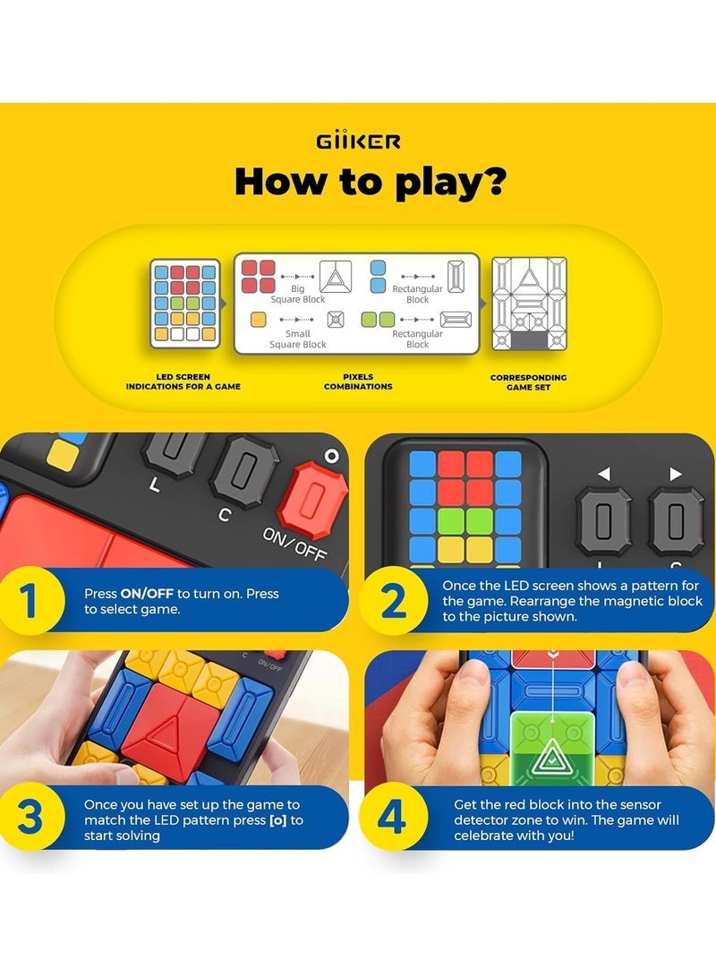 GiiKER Super Slide Puzzle Brain Teaser Games with 500+ Levels STEM Interactive Handheld Games Console, Educational Kid Teens Toys,Travel Relax Brain Game, Board Toys for Birthday Gifts for All Ages - Image 3