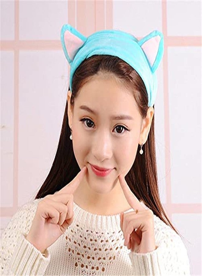 Gugzy Cat Ear Make Up Face Washing Shower Mask Hairband Snood Headband (Purple) - Image 5