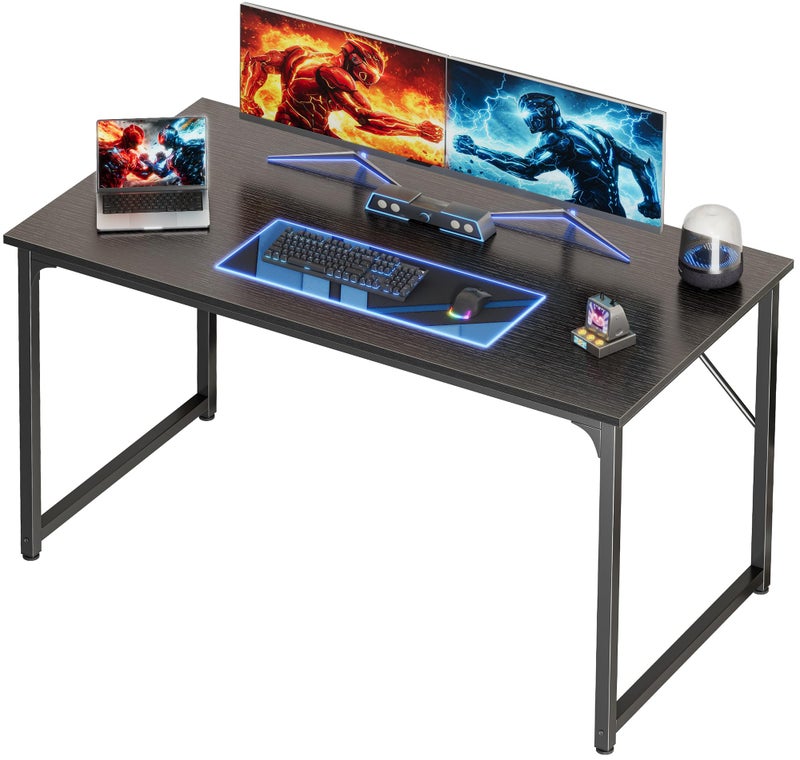 PRAISUN 47 X 24 Inch Computer Desk with Deeper Desktop, Gaming Office Writing Work Desk for Home Office, Study, Bedroom, Work from Home, Metal Frame, Black - Image 1