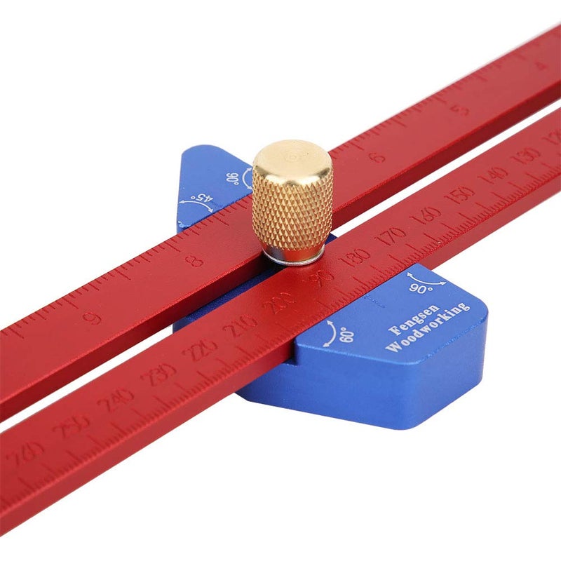 Aluminum Alloy Woodworking Ruler 400mm Precision Line Locator Measuring Tool - Image 5