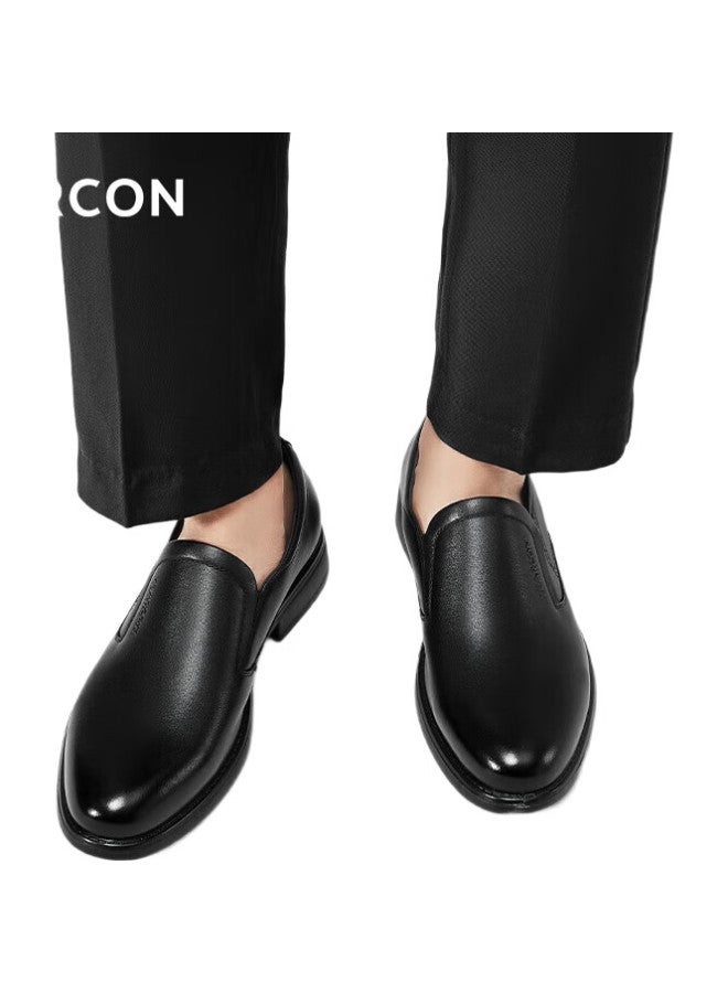 YEARCON Men'S Simple Business Casual Leather Shoes, Comfortable For Commuting And Work, Best Man Groom Wedding Shoes 96356W Black Size 39 - Image 3