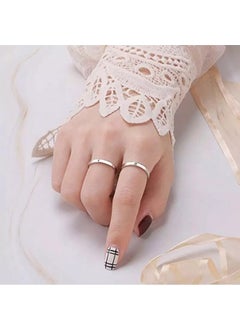 The Collection Moon and Star Couple Wedding Ring Set of 2 Silver Plated Adjustable Rings  - Image 3