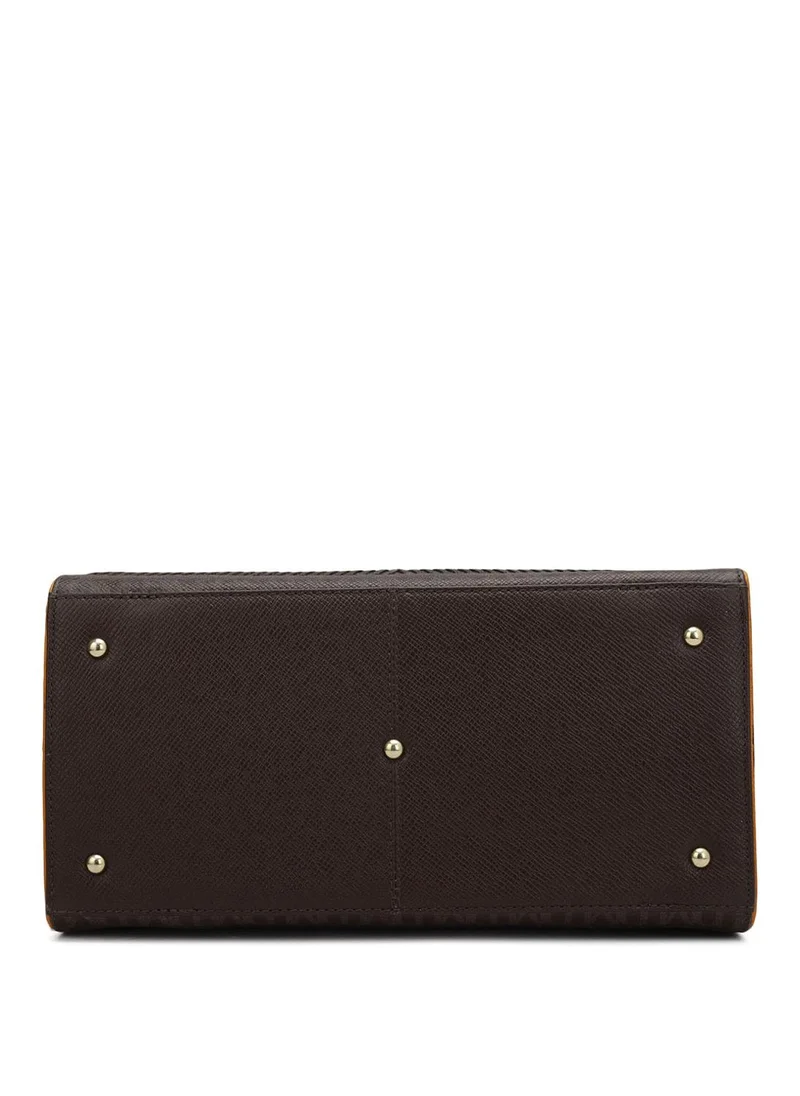 Da Milano Genuine Leather Brown Satchel Bag