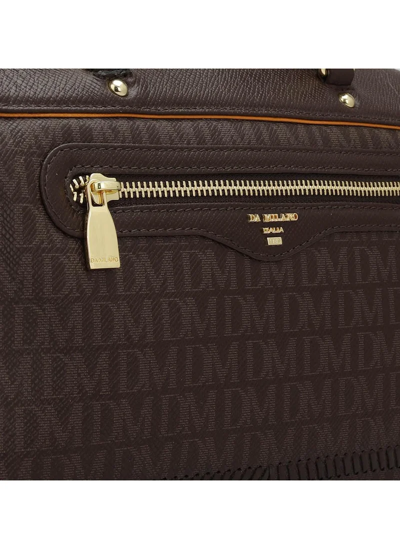 Da Milano Genuine Leather Brown Satchel Bag