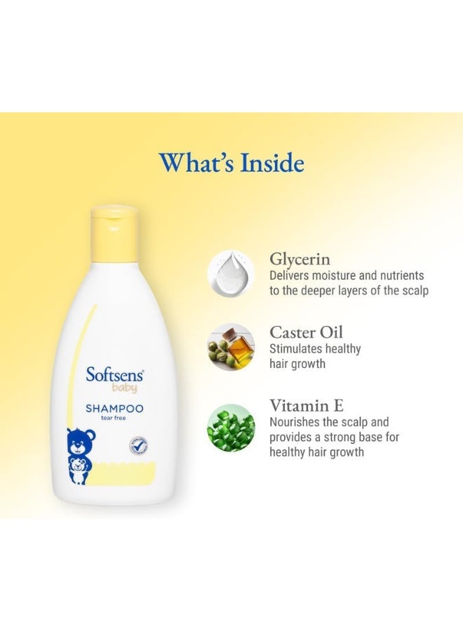 Softsens Baby Shampoo - Baby Tear Free Gentle Cleansing Shampoo with Orange & Castor Oil, 200ml (Pack of 4) - Image 2