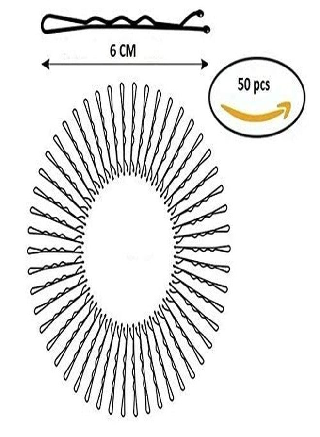 فوكس مجموعة FOK من 50 قطعة (5 سم) من دبابيس الشعر المنحنية بوب، مشابك أو دبابيس شعر، إكسسوارات شعر للفتيات والسيدات - أسود - Image 3