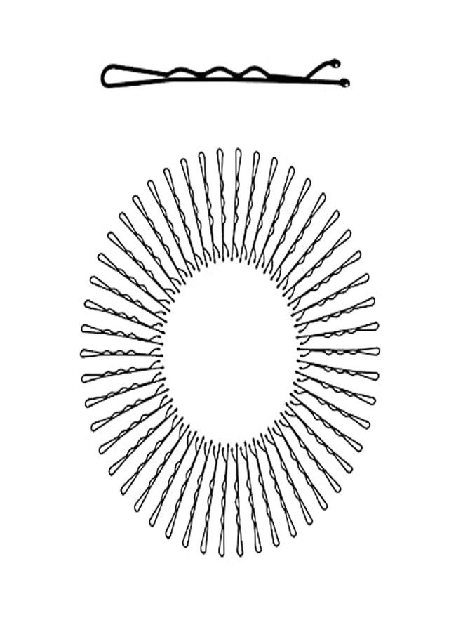 فوكس مجموعة FOK من 50 قطعة (5 سم) من دبابيس الشعر المنحنية بوب، مشابك أو دبابيس شعر، إكسسوارات شعر للفتيات والسيدات - أسود - Image 1