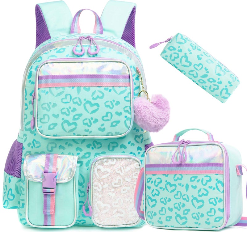 Meetbelify Aesthetic Backpack for Elementary Student with Lunch Box Cute Bookbag for Girls 810 - Image 2