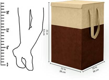 WhiteKrafts 68 Ltr Laundry Basket for Clothes With Lid and Handles Durable and Collapsible Laundry Clothes Toys storage Bag Foldable Laundry Bin for Dirty Clothes Pack BeigeBrown 1 pcs - Image 3