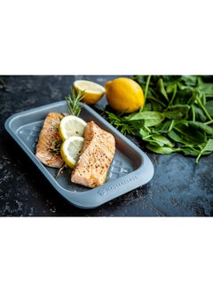 MASTERCLASS Masterclass Smart Ceramic Baking Tray With RobUSt Non Stick Coating, Carbon Steel, 23 X 15 Cm Small Stackable Cookie Sheet  - Image 5