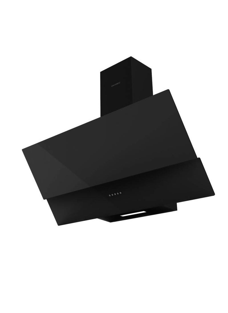 Ecomatic Kitchen Cooker Hood 90 cm Inclined, 650 m³/h Suction Power with Italian Motor, 3 Speeds, Washable Metal Filters, Carbon Filter, LED Lighting, Black ( H9106MRB ) 