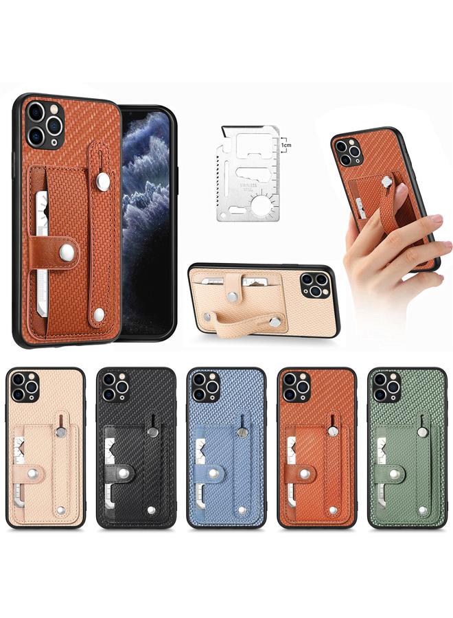 اس-توب جراب لهاتف iPhone 11 Pro مزود بسوار معصم ومسند ومحفظة بطاقات وغطاء خلفي وحافظة هاتف مع سكين أداة - Image 3