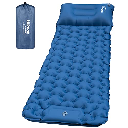 HiiPeak Sleeping Pad for Camping- Ultralight Inflatable Sleeping Mat with Built-in Foot Pump & Pillow, Upgraded Compact Camping Air Mattress for Tent, Backpacking, Hiking - Image 1