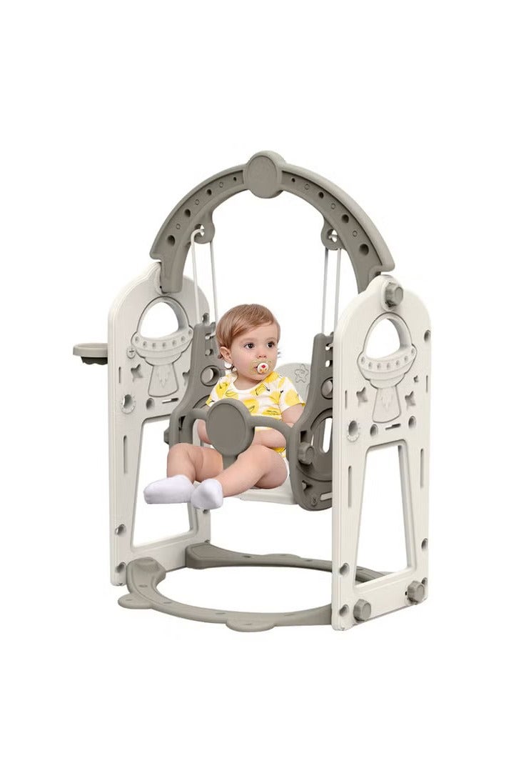 Amoyls Toddler Swing Set with Basketball Hoop 3 Adjustable Heights Fixed Arc Beam Safe Indoor Outdoor Play  - Image 1