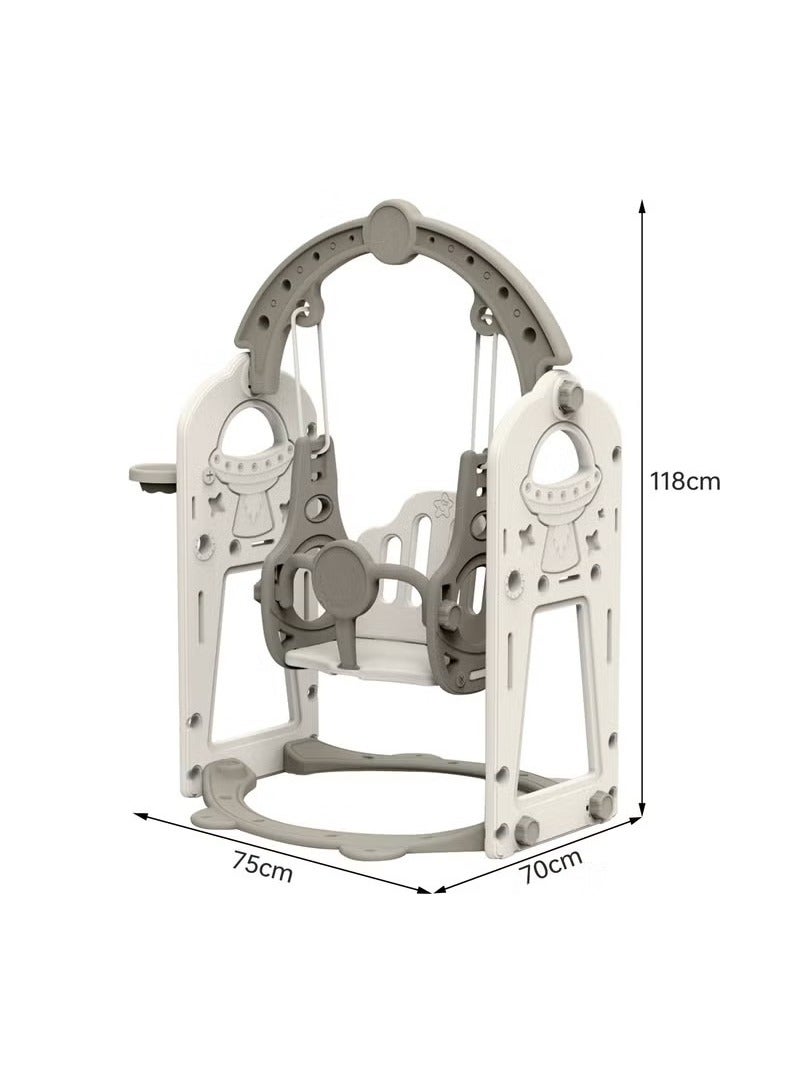 Amoyls Toddler Swing Set with Basketball Hoop, 3 Adjustable Heights, Fixed Arc Beam, Safe, Indoor & Outdoor Play Set  - Image 2