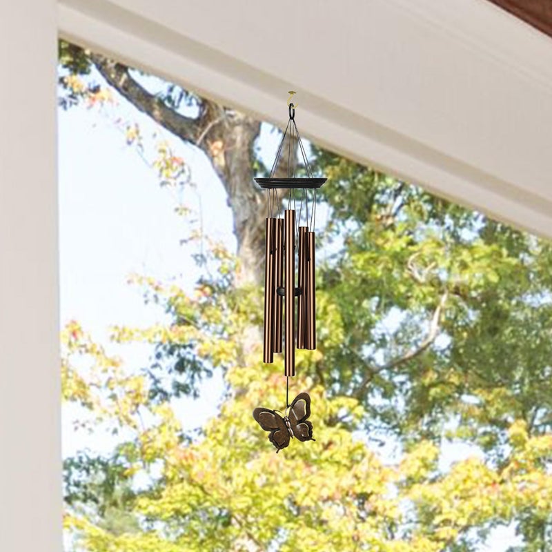 Woodstock Chimes Woodstock Wind Chimes My Butterfly Chime, Bronze Aluminum Tubes, Small 21-Inch, Light Airy Sound Wind Chime for Outdoor Decor for Garden - Image 2