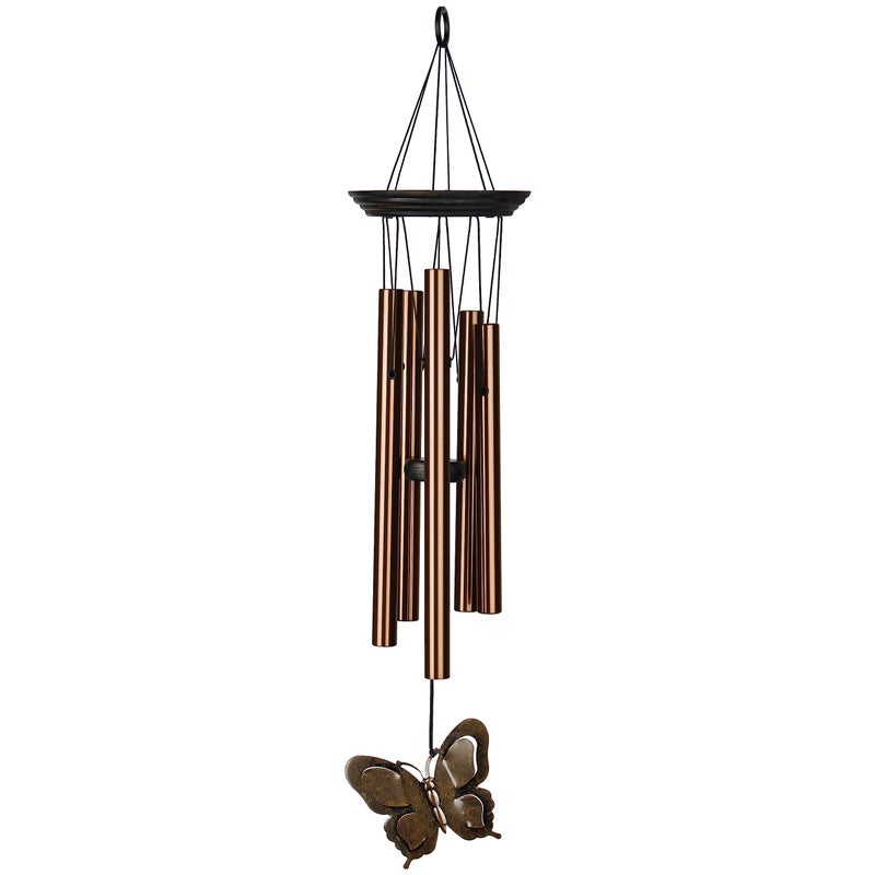 Woodstock Chimes Woodstock Wind Chimes My Butterfly Chime, Bronze Aluminum Tubes, Small 21-Inch, Light Airy Sound Wind Chime for Outdoor Decor for Garden - Image 1