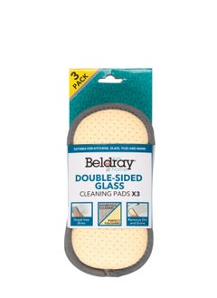 Beldray BELDRAY Double-Sided Glass Cleaning Pads: Perfect for windows, mirrors, glass tables, shower doors, car windows and  Streak-Free Shine Every Time - 3 Pack  - Image 1
