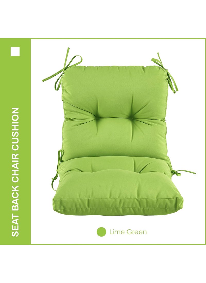 milliard MILLIARD Outdoor Indoor SeatBack Chair Tufted CushionAllWeather Patio Chair Cushion with Tiesfor Patio Furniture Lime Green  - Image 3