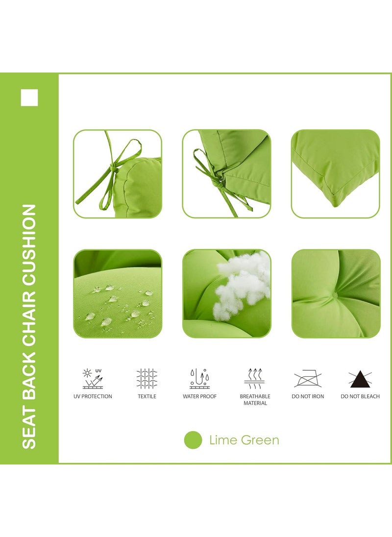 milliard MILLIARD Outdoor Indoor SeatBack Chair Tufted CushionAllWeather Patio Chair Cushion with Tiesfor Patio Furniture Lime Green  - Image 4