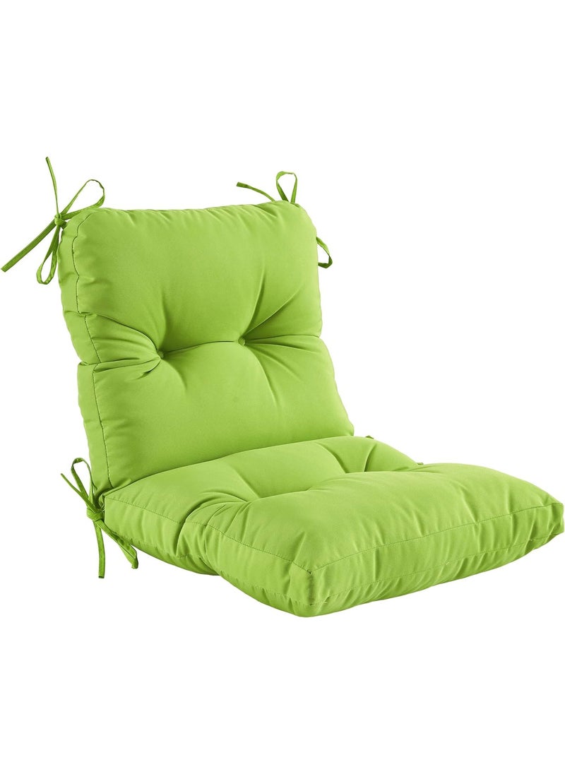 milliard MILLIARD Outdoor Indoor SeatBack Chair Tufted CushionAllWeather Patio Chair Cushion with Tiesfor Patio Furniture Lime Green  - Image 1