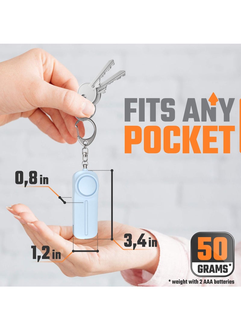 SYOSI - Personal Alarm, Personal Safety Panic Alarm Keychain, Emergency Self Defence, 130 dB Loud Siren Protection Device with LED Light, Simple Operation Reusable for Women Kids Elders - Image 1