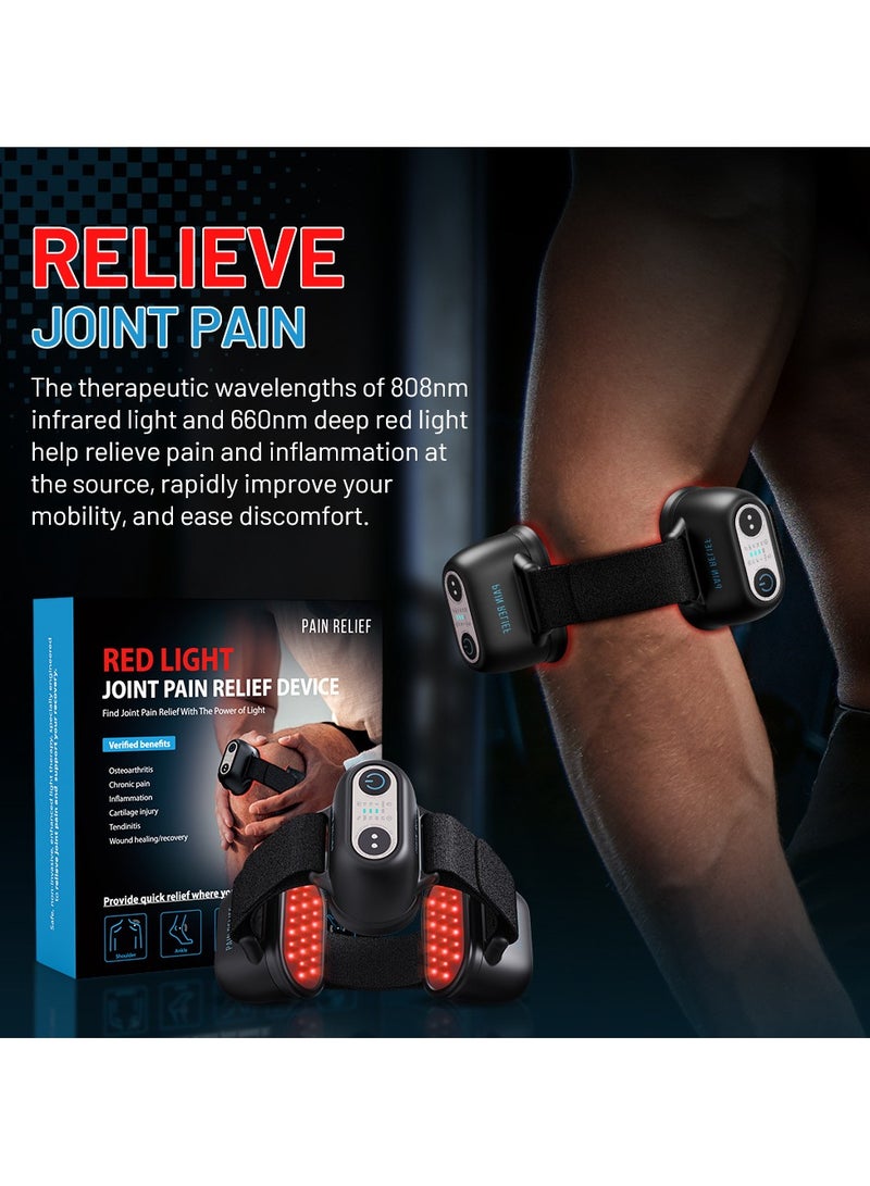 عام جهاز العناية بالركبة بالضوء الأحمر LED الكهربائي المحمول، مدلك علاجي للمفاصل بتصميم حزام قابل للتعديل لتخفيف آلام الركبة والكتف والكوع، جهاز علاج طبيعي بالاهتزاز والتدفئة للاستخدام المنزلي - Image 3